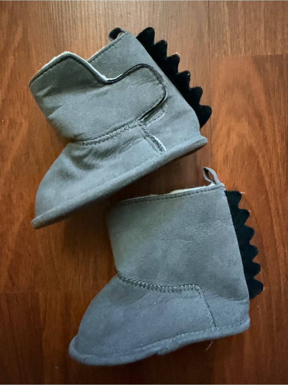 Rising Star Grey Suede Baby Walker Booties - Picture 2 of 3